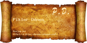 Pikler Dénes névjegykártya